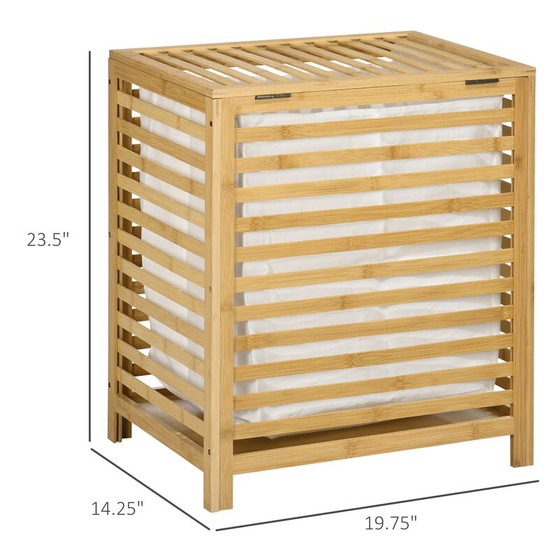 Bamboo Laundry Storage: Hamper with Lid for Bathroom/Bedroom