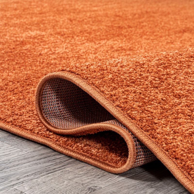 Haze Solid Low-Pile Red Area Rug