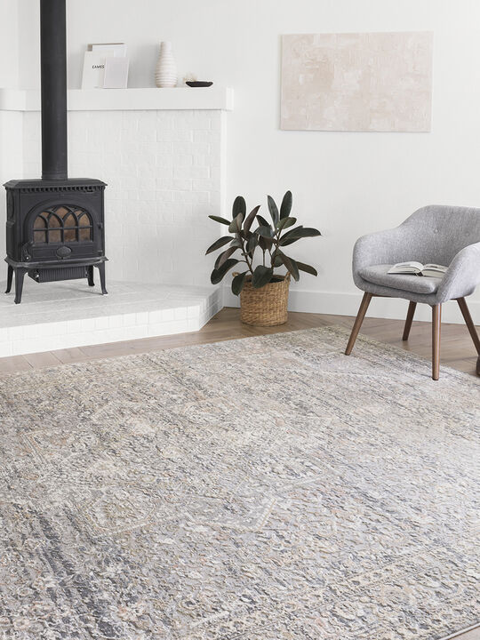 Lucia LUC01 Grey/Sunset 4' x 5'7" Rug