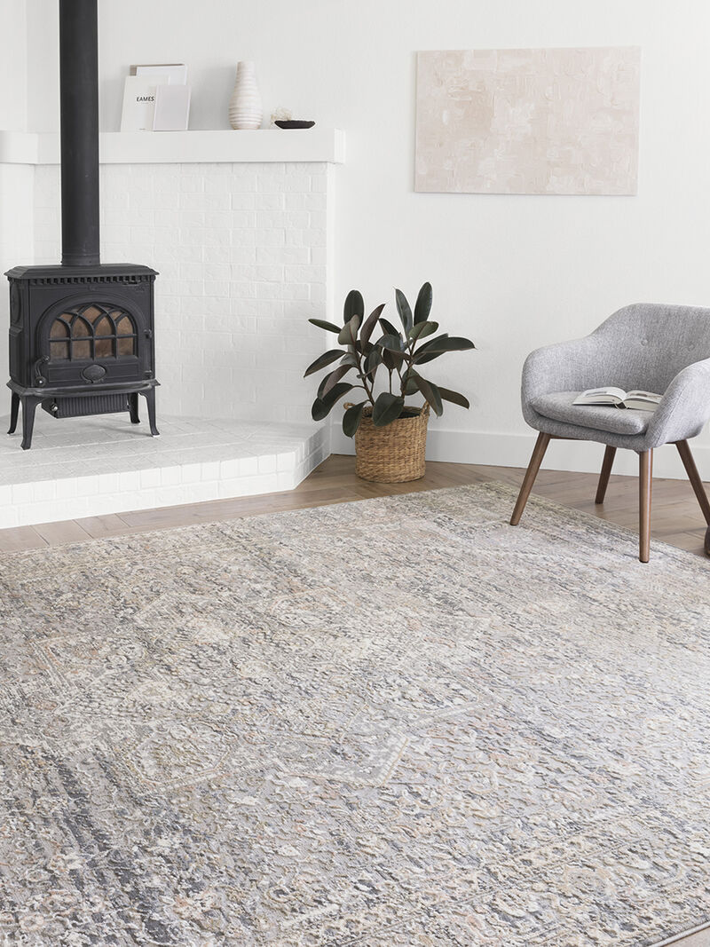 Lucia LUC01 Grey/Sunset 4' x 5'7" Rug