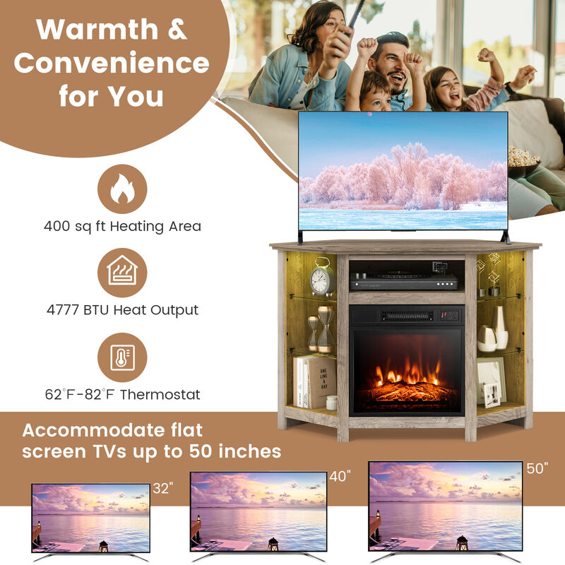 Modern TV Stand with LED Lights – Entertainment Center for Living Room Storage