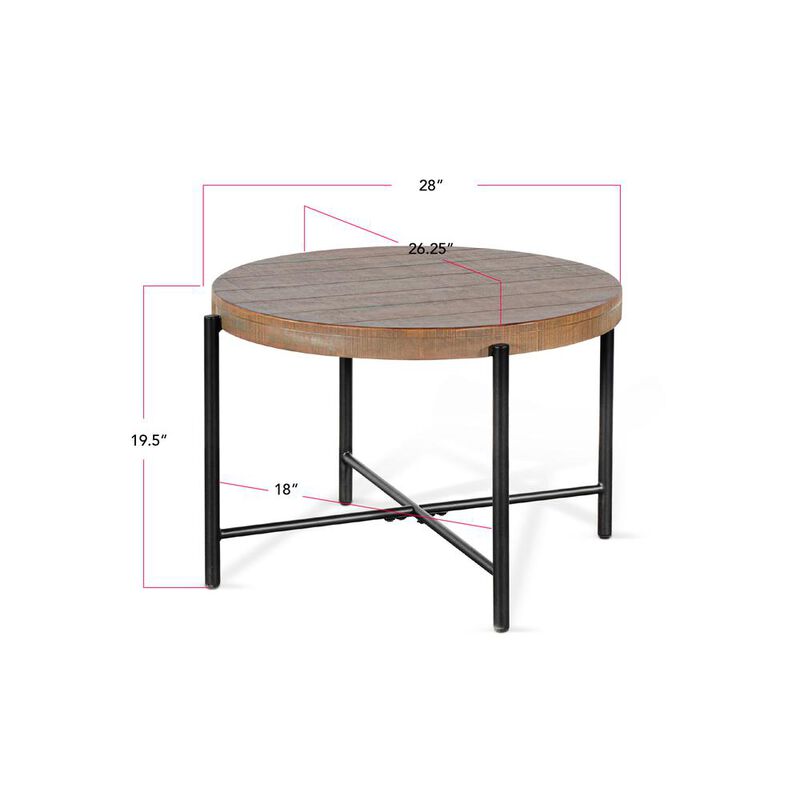 Sunny Designs Round 28 Distressed End Table