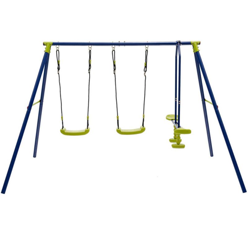 Hivvago 440 Pounds Kids Swing Set with Two Swings and One Glider
