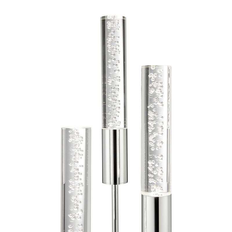 Night tubes Table Lamp Chrome Metal and Acrylic LED Light