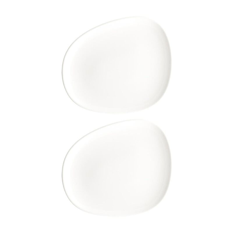 Vago 13" x 10.75" Organic Warm White Porcelain Plate (Set of 2)