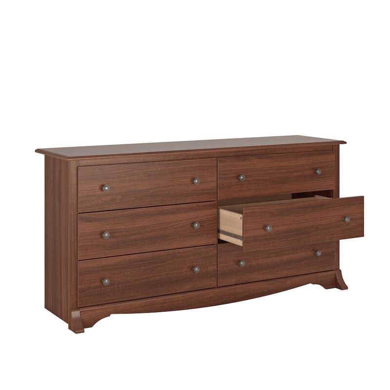 Prepac Cherry Monterey 6 Drawer Dresser