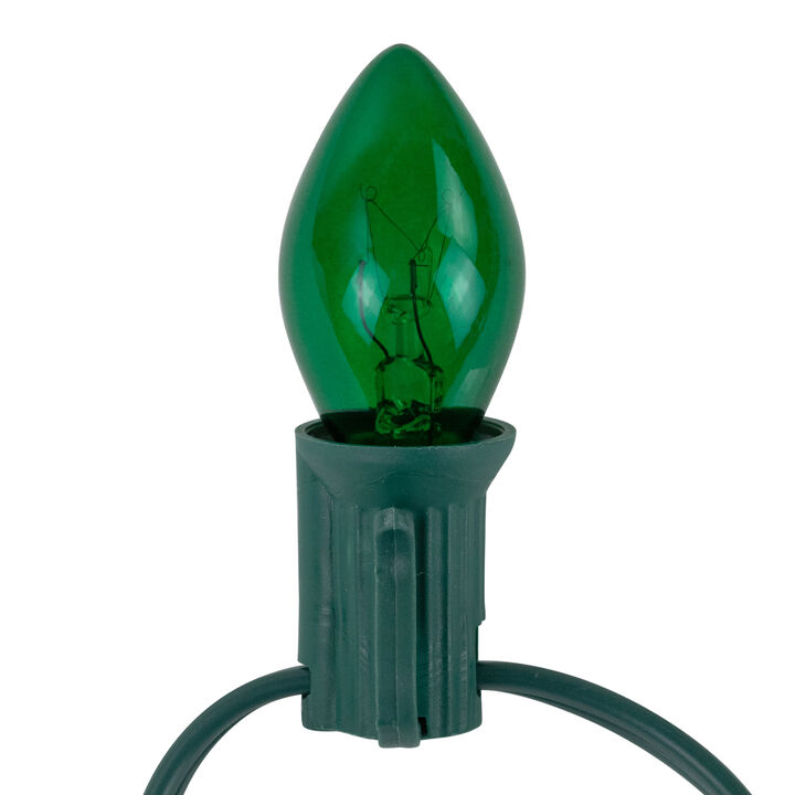 25-Count Green C7 Transparent Christmas Light Set  24 ft Green Wire
