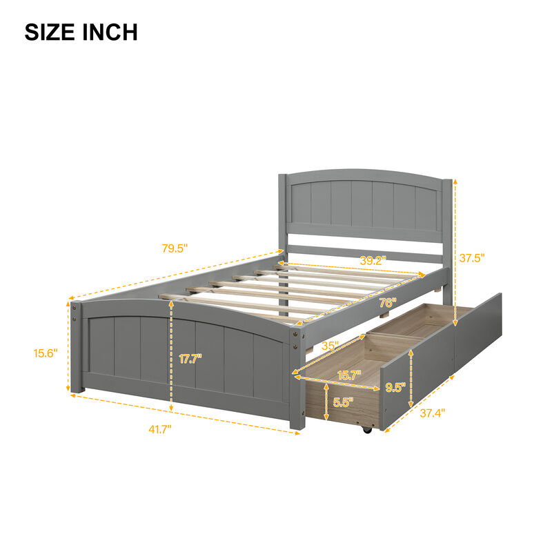 Merax Platform Bed with Two Drawers