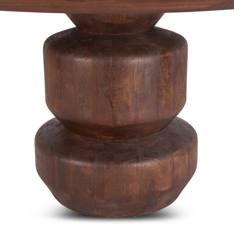 World Interiors Oxford 60 Dining Table in Mango Wood with Walnut Finish