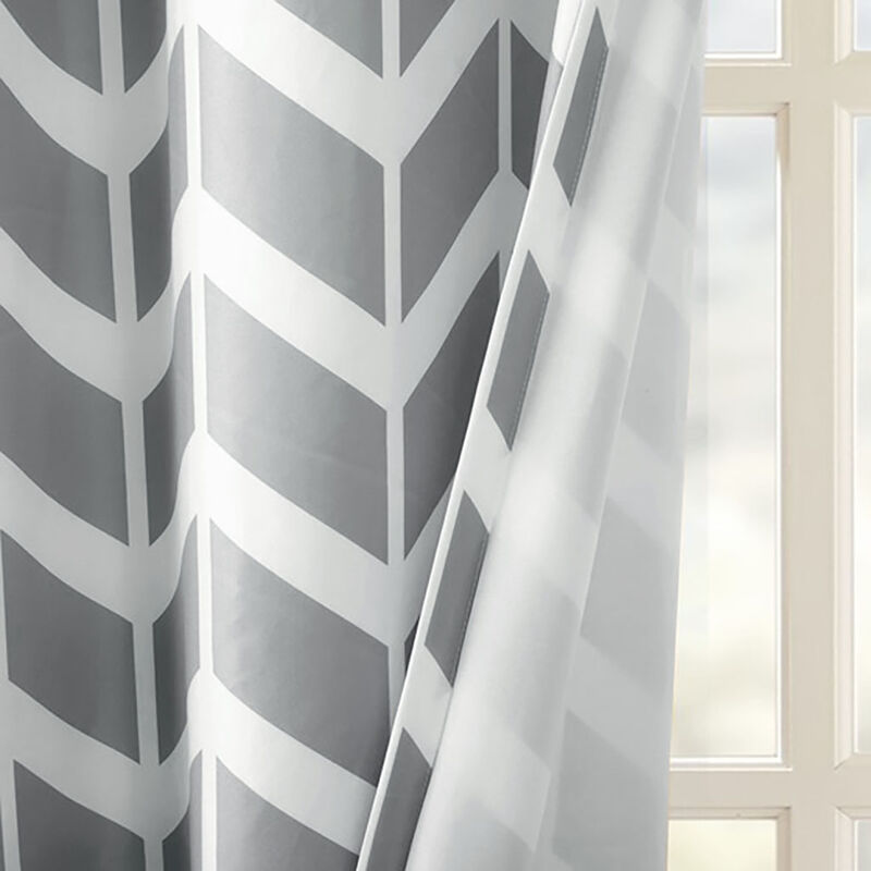 Gracie Mills Alethea Vibrant Chevron Printed Room Darkening Panel Pair - 42x63"