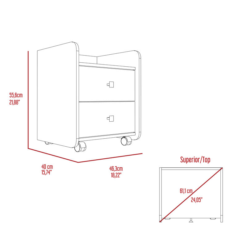 Streamdale Lakewood 1-Shelf 2-Drawer Nightstand Wengue