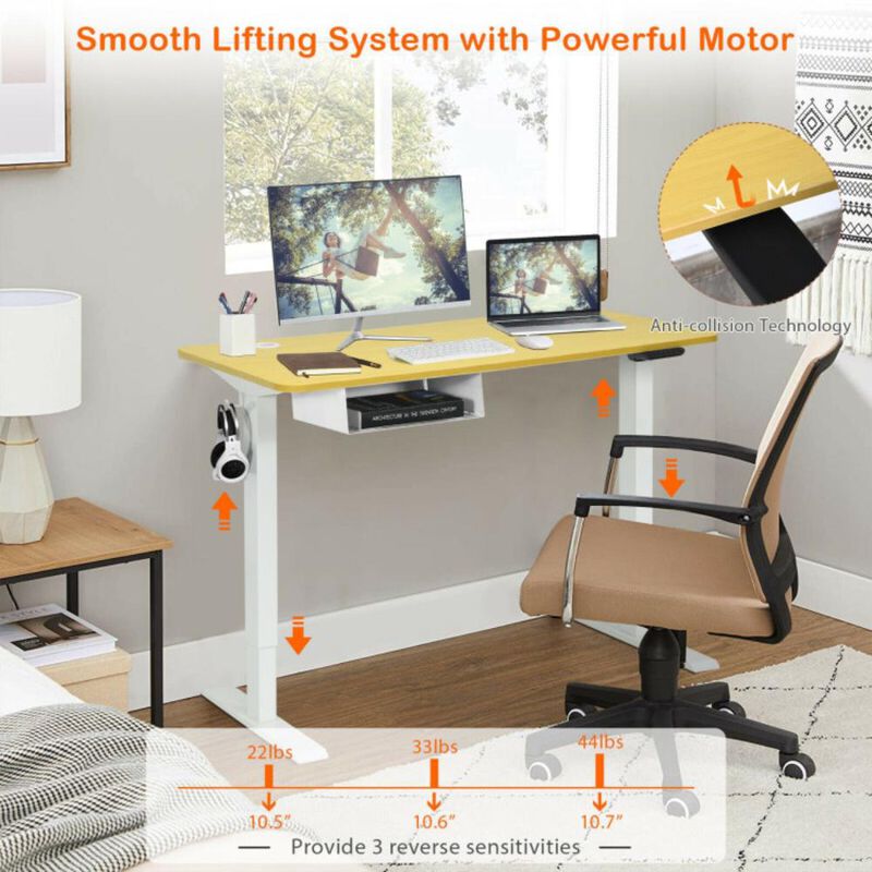 Costway 48-Inch Electric Standing Adjustable Desk with Control Panel and USB Port
