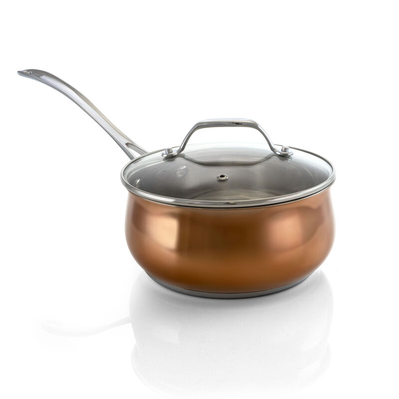 Oster Carabello 9 Piece Stainless Steel Cookware Combo Set in Copper