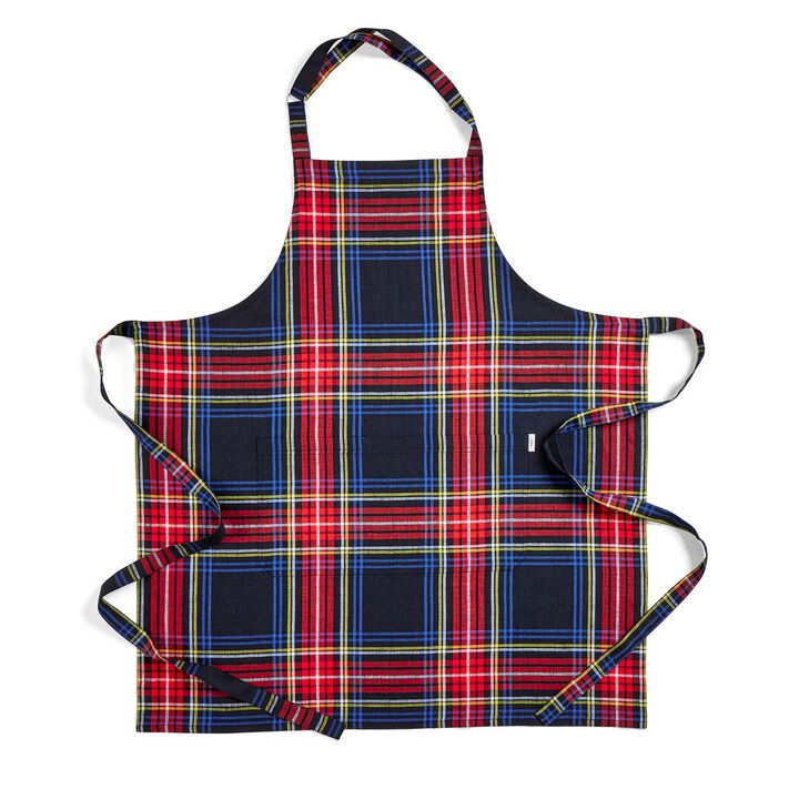 Solino Home 100% Pure Linen Bib Apron 33 x 30 Inch