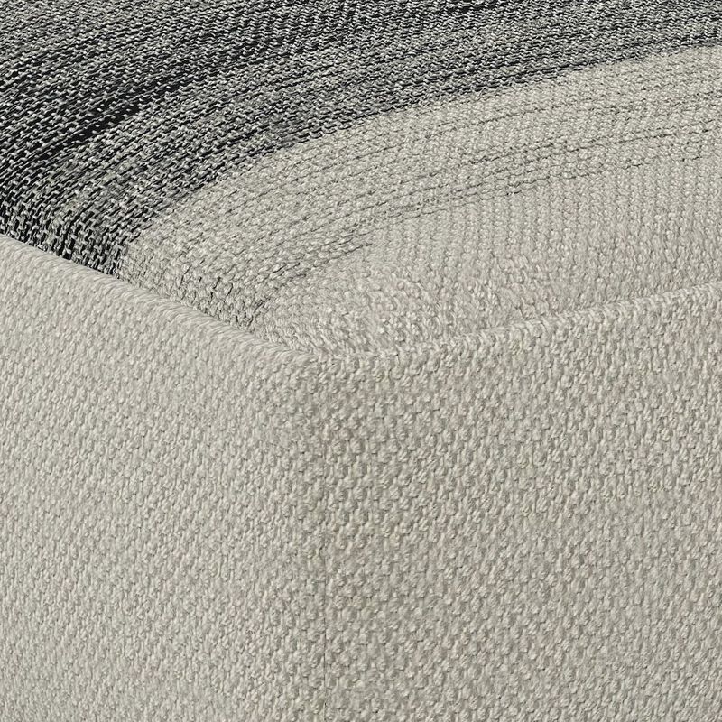 Simpli Home Outdoor/ Indoor Pouf In Grey And White Recycled Pet Polyester