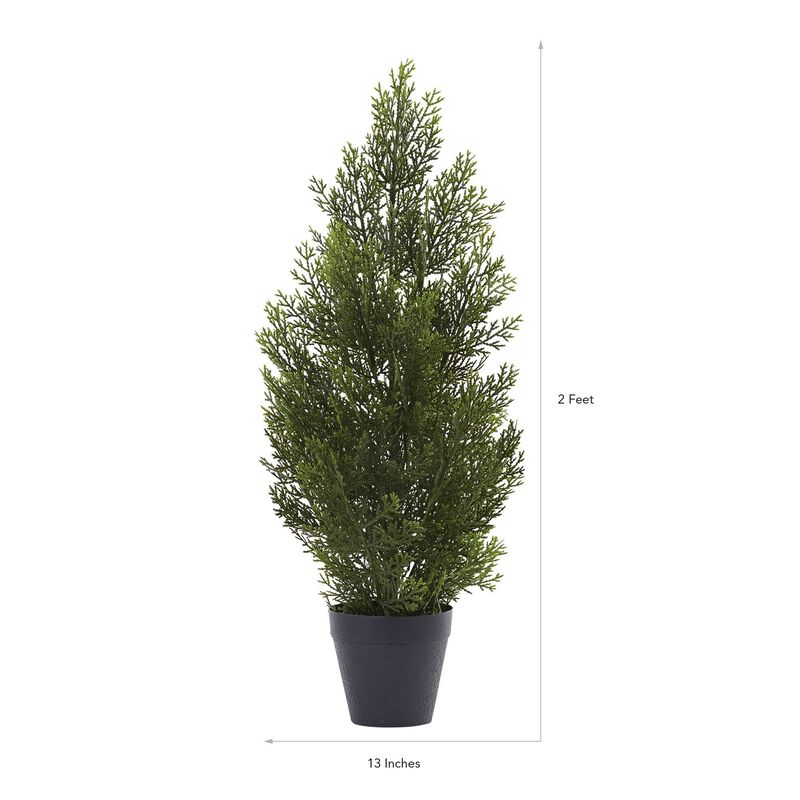 Nearly Natural 2-ft Mini Cedar Pine Tree (Indoor/Outdoor)