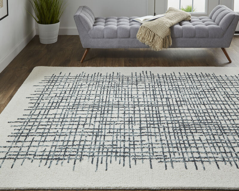Maddox 8630F Ivory/Gray/Black 5' x 8' Rug