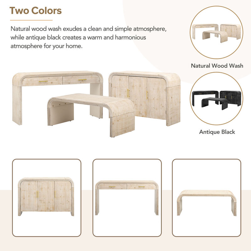 Merax Retro Sideboard, Console Table and Coffee Table Living Set