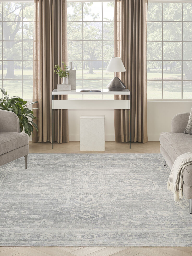 Astra Machine Washable ASW11 Light Gray 7'10" x 10' Rug