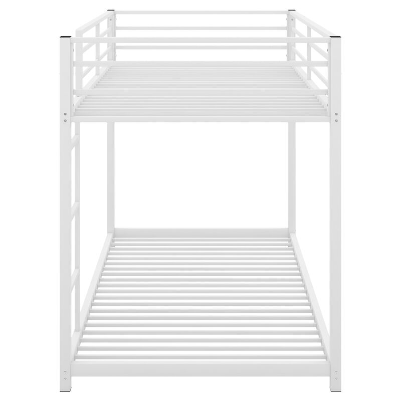 Merax Twin over Twin Metal Low Bunk Bed with Ladder