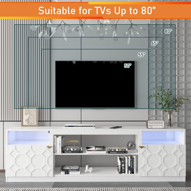 Black TV Stand Fits TVs up to 70 in. to 80 in.