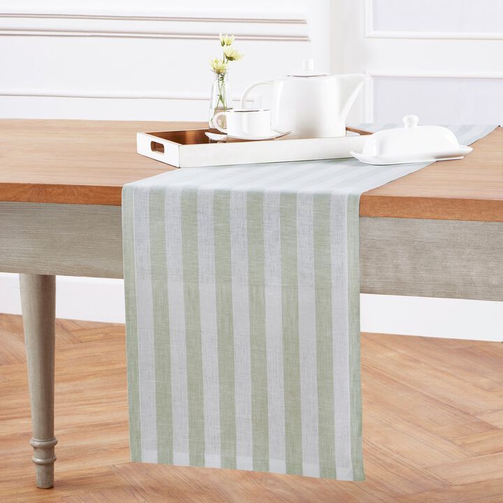 Solino Home 100% Pure Linen Table Runner 14 x 72 Inch | Sorrento Stripe