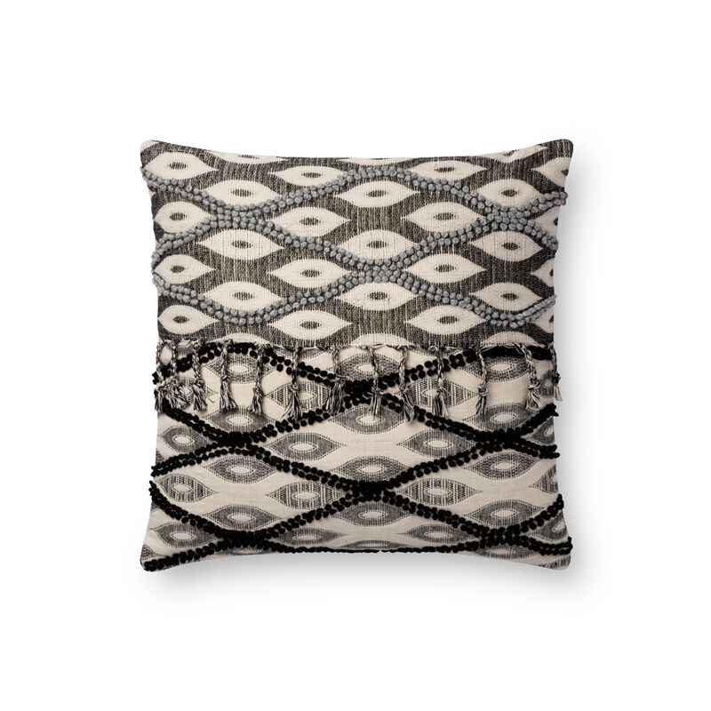 P0698 Black/White 18"x18" Down Pillow