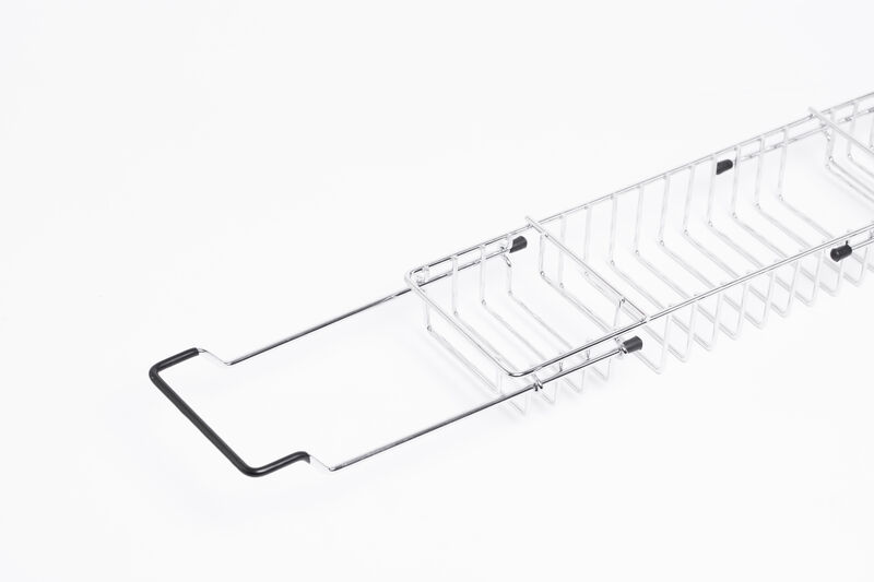 Expandable Metal Bathtub Caddy With, Rubber Handles