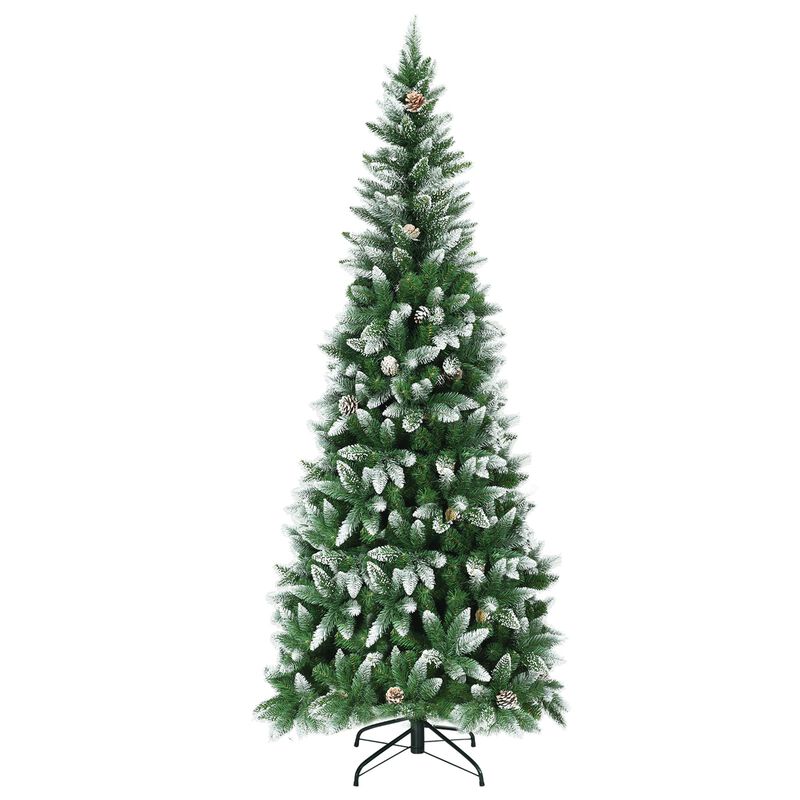6Feet Artificial Pencil Christmas Tree with Pine Cones