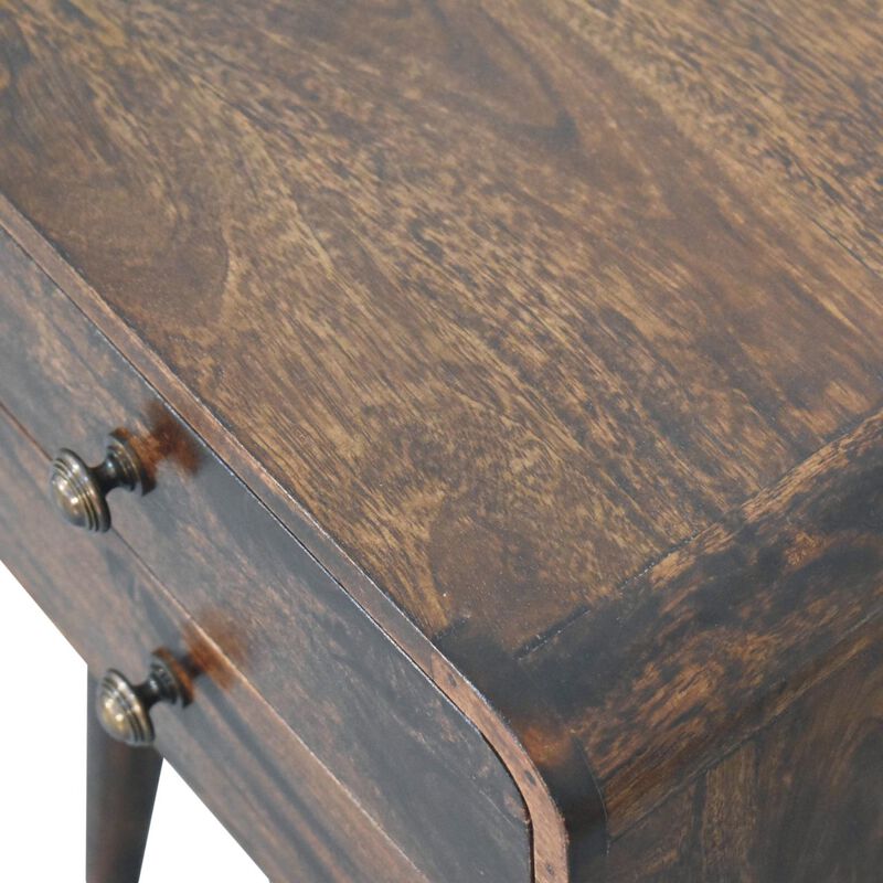 Artisan Furniture Solid Wood Curved California Walnut Bedside
