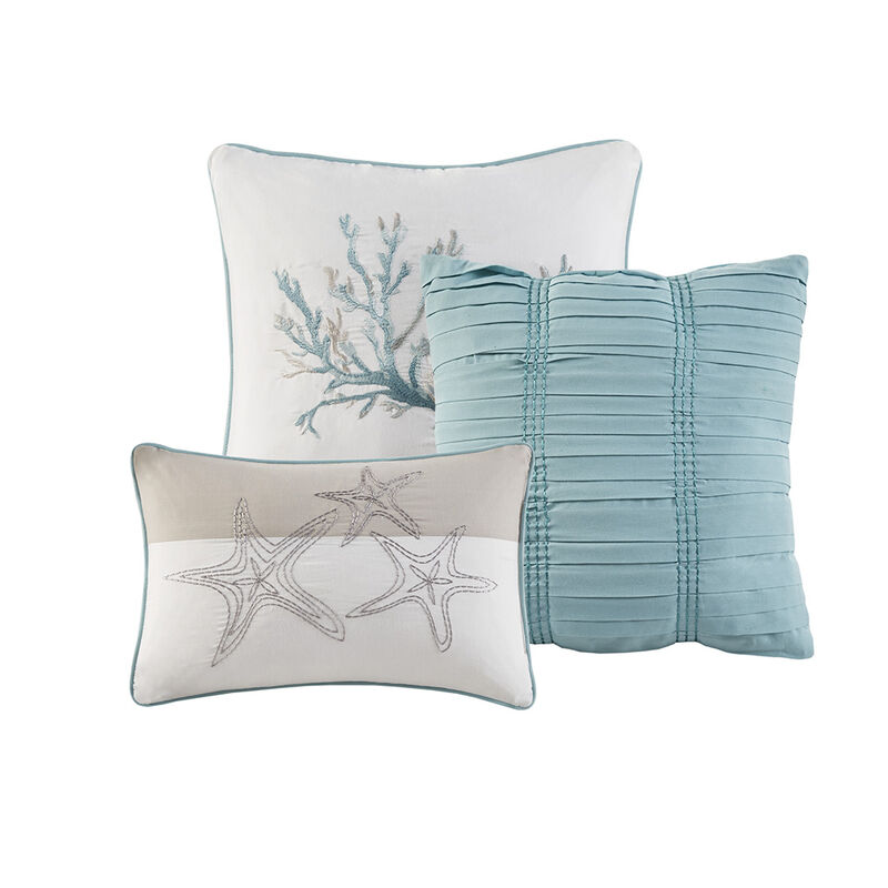 Gracie Mills Koreen 7-Piece Coastal Dreams Cotton Sateen Comforter Set
