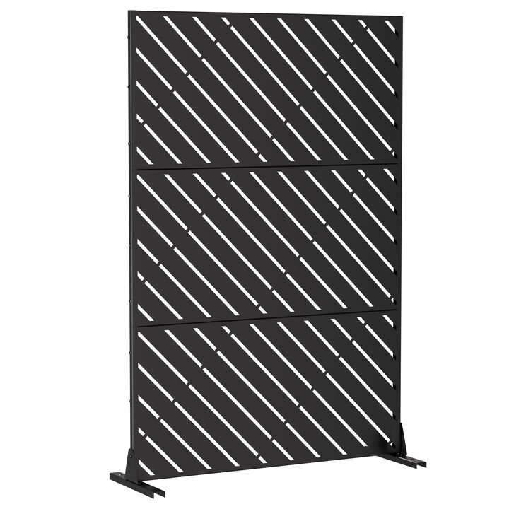 47in. W x 72in. H  Garden Fence Outdoor Privacy Screen  in Black