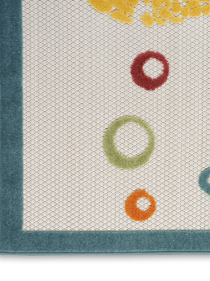 Aloha ALH27 Teal/Multicolor 3'6" x 5'6" Rug