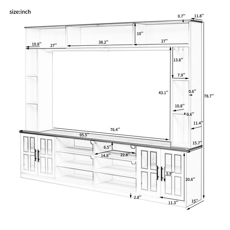 Merax Wall Unit Entertainment Center TV Stand