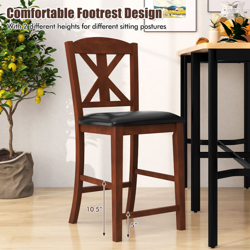 Upholstered Dining Chair with Hollowed High Backrest Set of 2