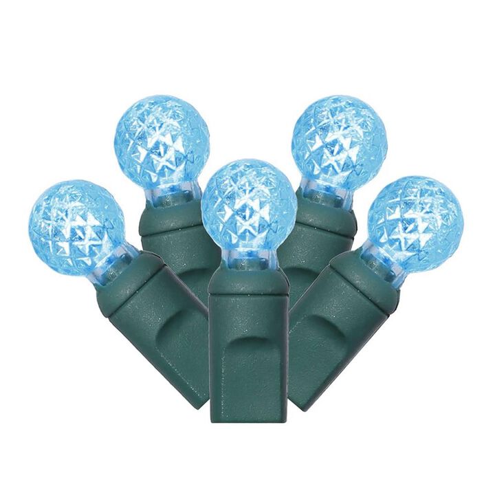 Vickerman  100 Turquoise G12 LED Lights on Green Wire, 34 ft. Christmas Light Set with 4 in. Spacing