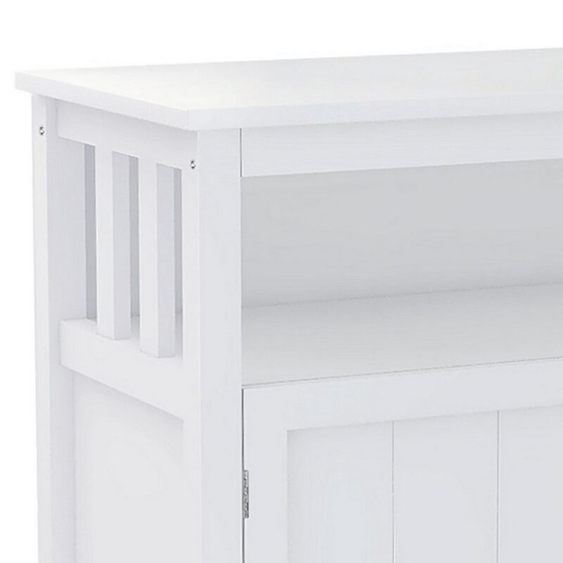 Zoh 40 Inch Double Door Sideboard Cabinet Console with 1 Open Shelf, White - Benzara