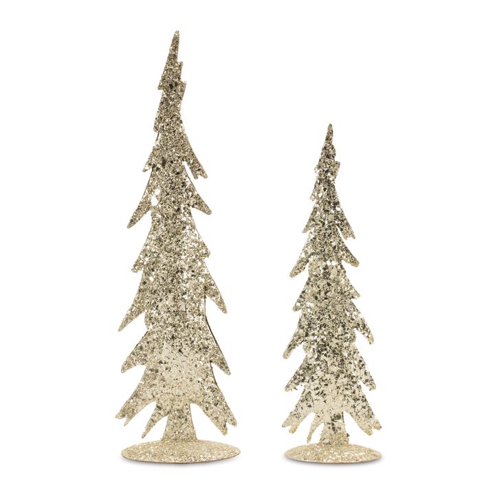 Iron Tree Sculptures Set of 2 for Festive Home Decorations