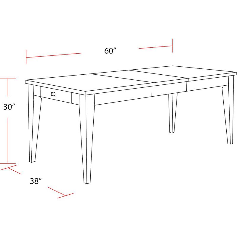 Parker House Furniture Parker House Americana Modern Dining 60 In. Rectangular Extendable Dining Table