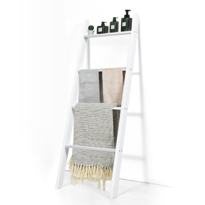 Hivvago 4-Tier Wall Leaning Ladder Shelf Stand Hivvago 4-Tier Wall Leaning Ladder Shelf Stand