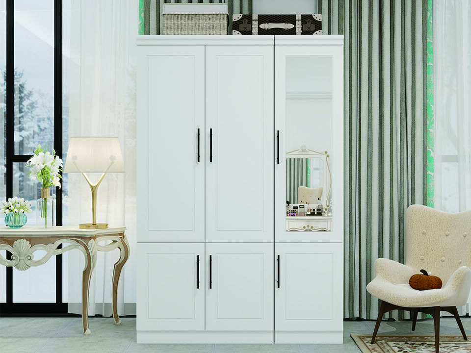 Wardrobe Closet with Door, Armoire Wardrobe Closet with Storage Cabinet, Bedroom Armoires with Mirror