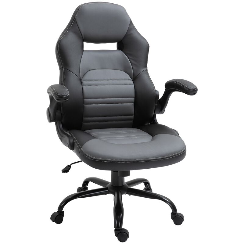 Gamer's Throne: Swivel Racing Chair with Flip-Up Armrest