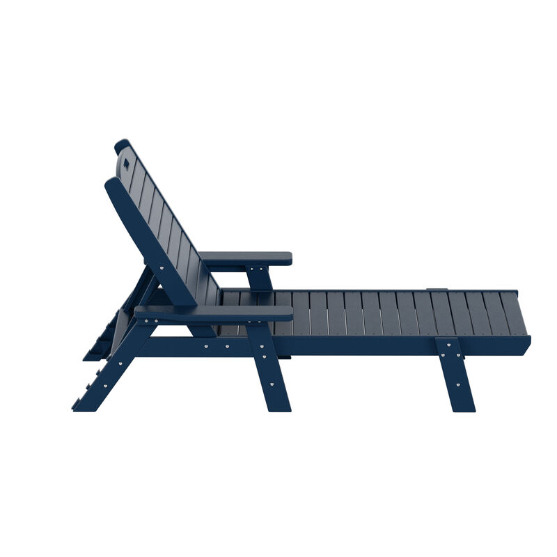 WestinTrends Adirondack Outdoor Chaise Lounge with Side Table Set