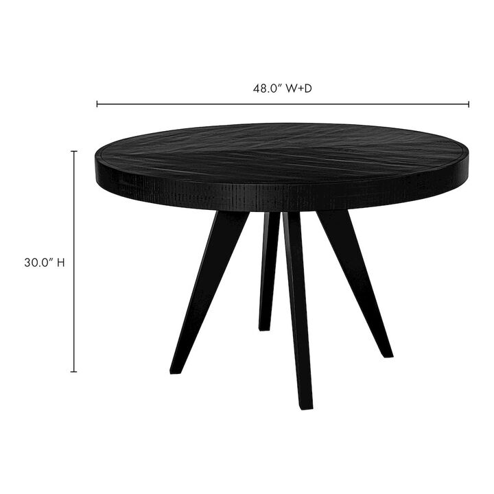 Moe's Parq Round Dining Table Black