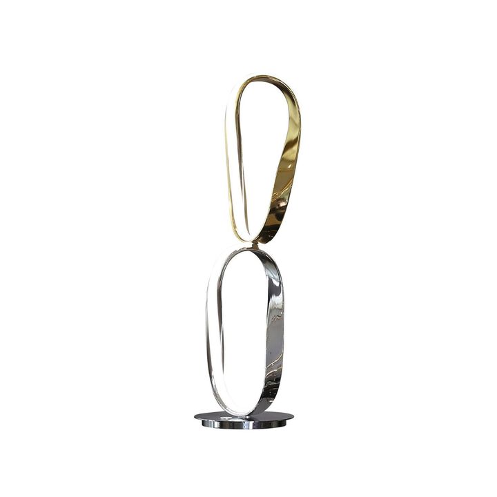 Prague Table Lamp Chrome and Gold Metal Dimmable Integrated LED