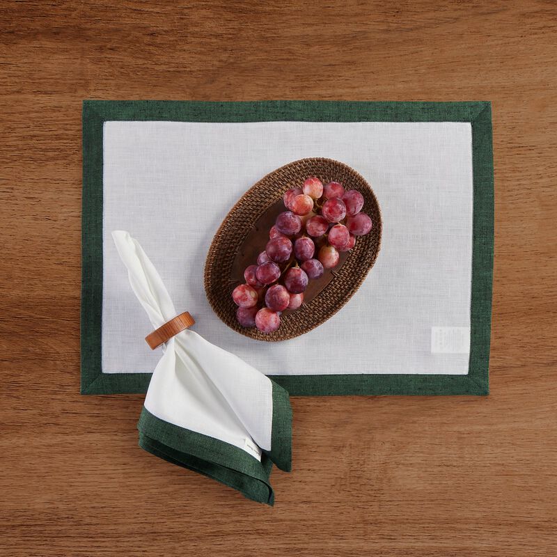 Solino Home 100% Pure Linen Placemats 14 x 19 Inch Set of 4 | Classic
