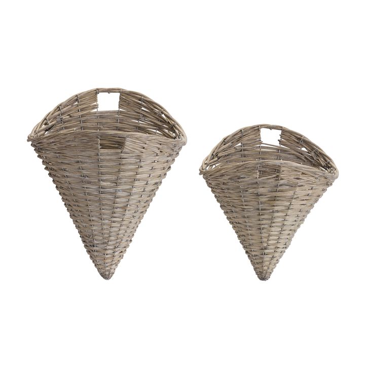 Wall Basket Set of 2 - Decorative Hanging Baskets for Storage and Organization Wall Basket Set of 2 - Decorative Hanging Baskets for Storage and Organization