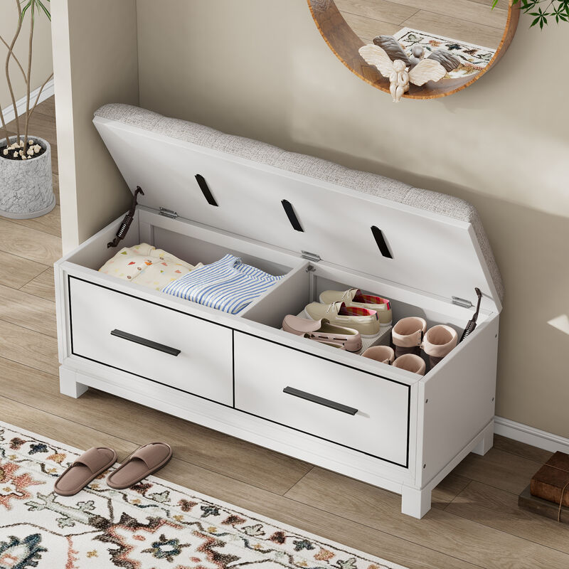 Merax Shoe Storage Bench with Removable Cushion