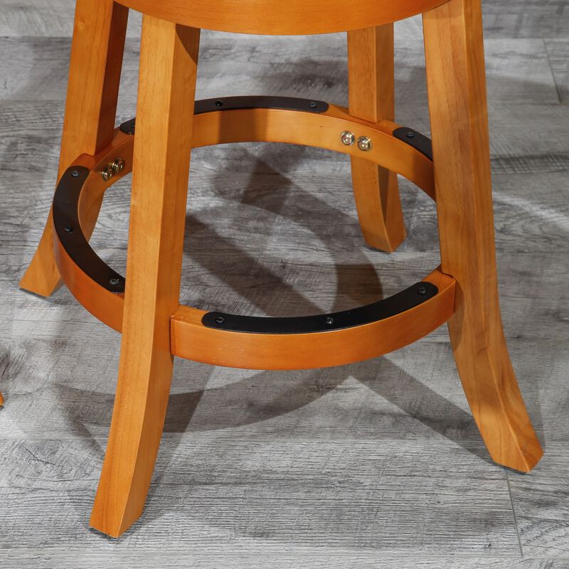 30" Barstool, Natural Finish, Charcoal Fabric Seat
