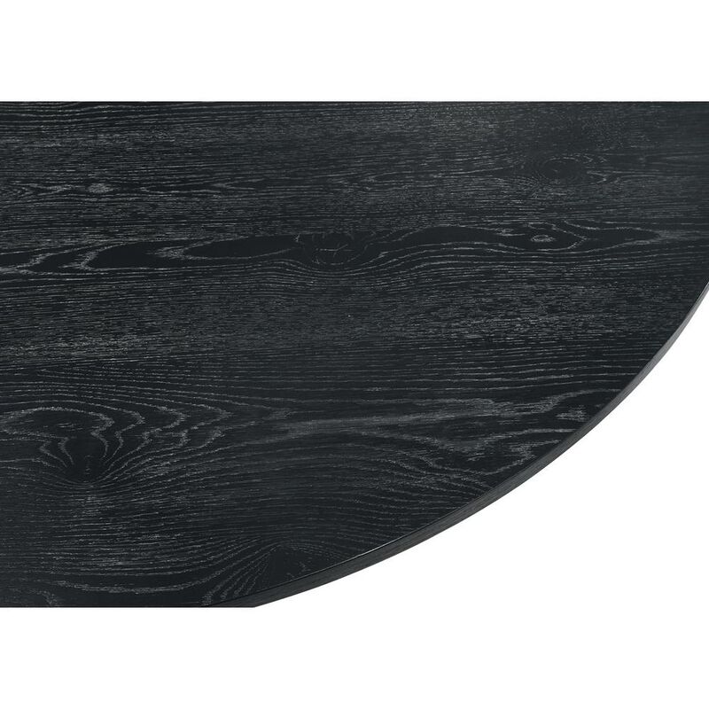 Lilola Home Jasper Ebony Black 59 Wide Contemporary Round Dining Table